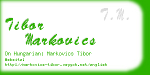 tibor markovics business card